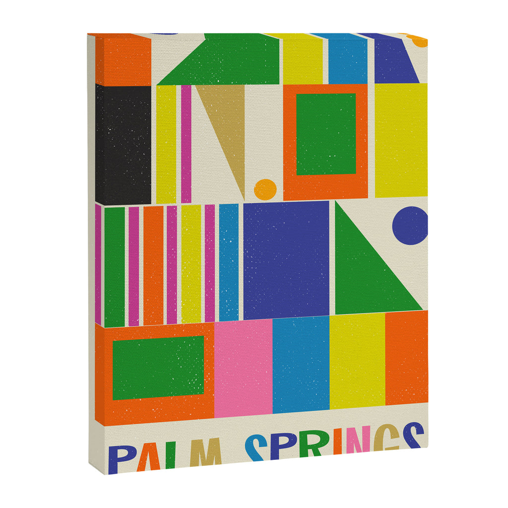 Mid Century Modern Palm Springs Retro Vintage Aesthetic Geometric Abstract Travel Poster Canvas Print Gallery Image 6