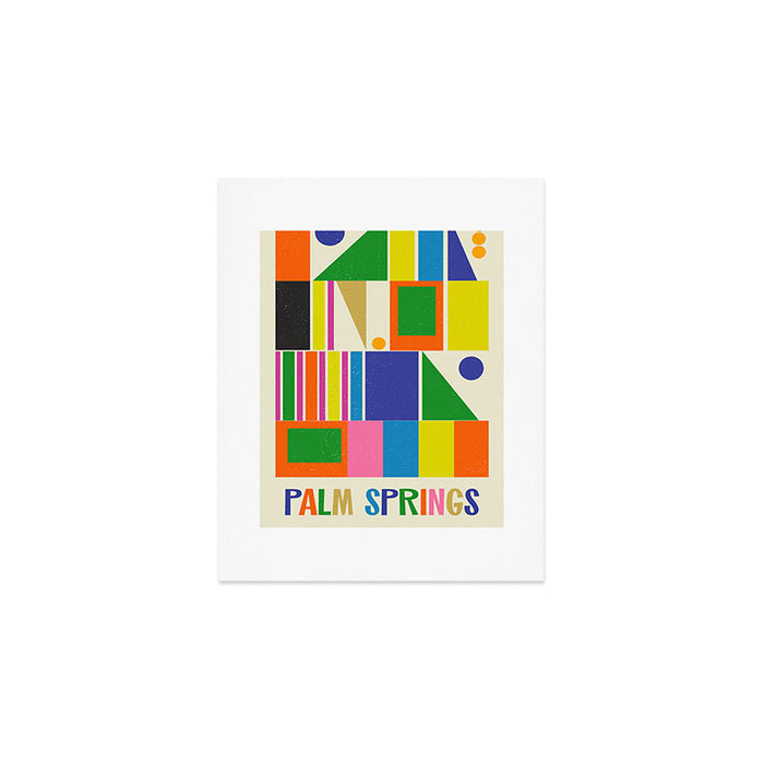 Mid Century Modern Palm Springs Retro Vintage Aesthetic Geometric Abstract Travel Poster Art Print Gallery Image 1