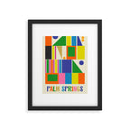 Mid Century Modern Palm Springs Retro Vintage Aesthetic Geometric Abstract Travel Poster Framed Art Print Gallery Image 5