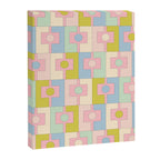 Mid Century Modern Pastel Pink Rektangel Geometric Pattern with Light Blue and Chartreuse Canvas Print Gallery Image 8