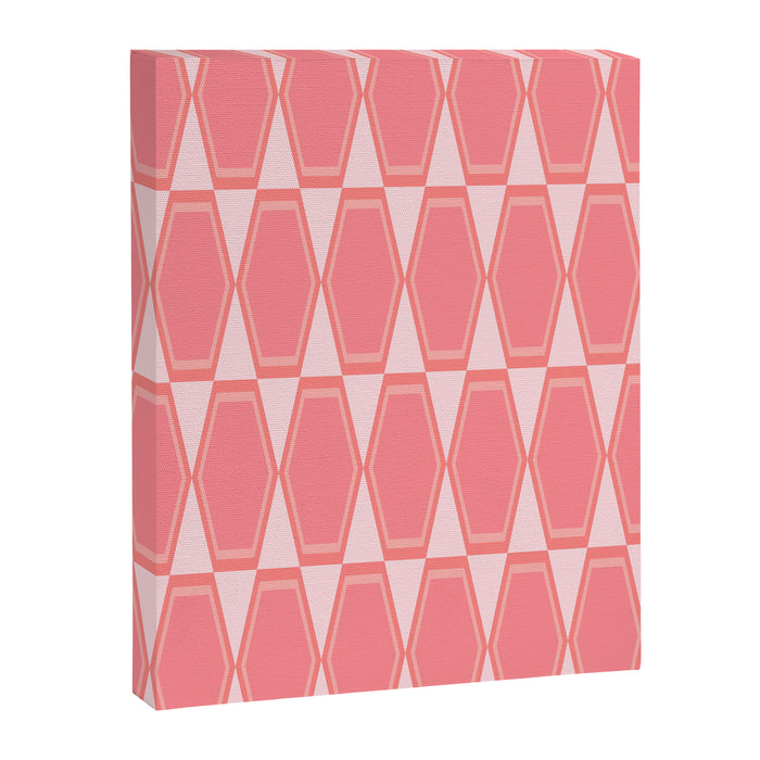 Mid Century Modern Pink Hexad Geometric Pattern Canvas Print Gallery Image 1