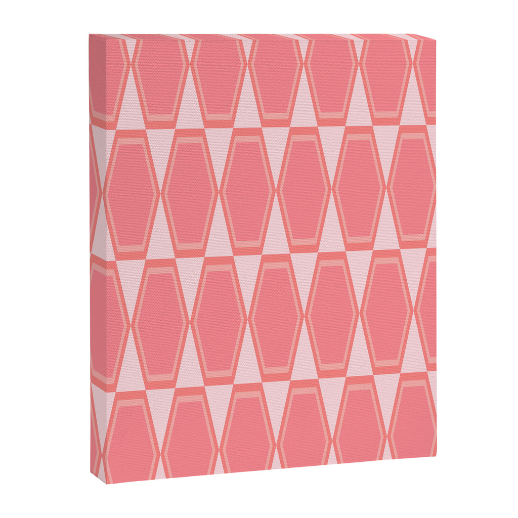 Mid Century Modern Pink Hexad Geometric Pattern Canvas Print Gallery Image 8