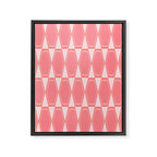 Mid Century Modern Pink Hexad Geometric Pattern Framed Canvas Print Gallery Image 8