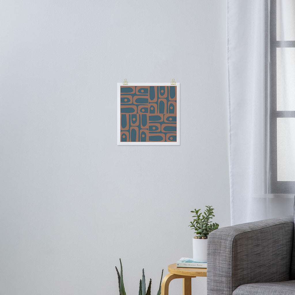 Mid Century Modern Piquet 11 Inspired by PANTONE 17 1230 Color of the Year Mocha Mousse Art Print Gallery Image 3