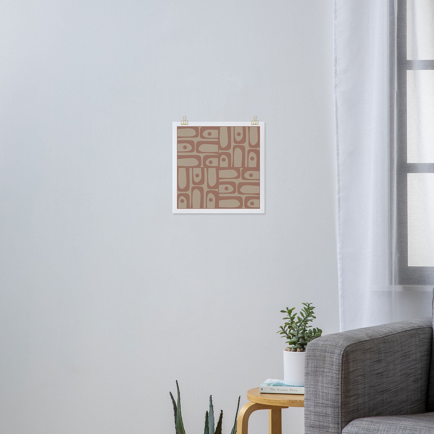 Mid Century Modern Piquet 12 Inspired by PANTONE 17 1230 Color of the Year Mocha Mousse Art Print Gallery Image 3