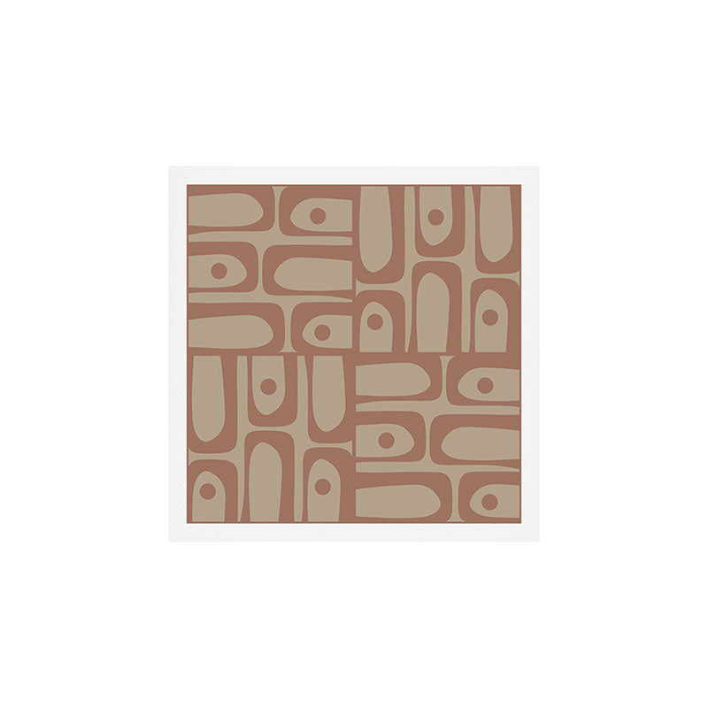 Mid Century Modern Piquet 12 Inspired by PANTONE 17 1230 Color of the Year Mocha Mousse Art Print Gallery Image 1