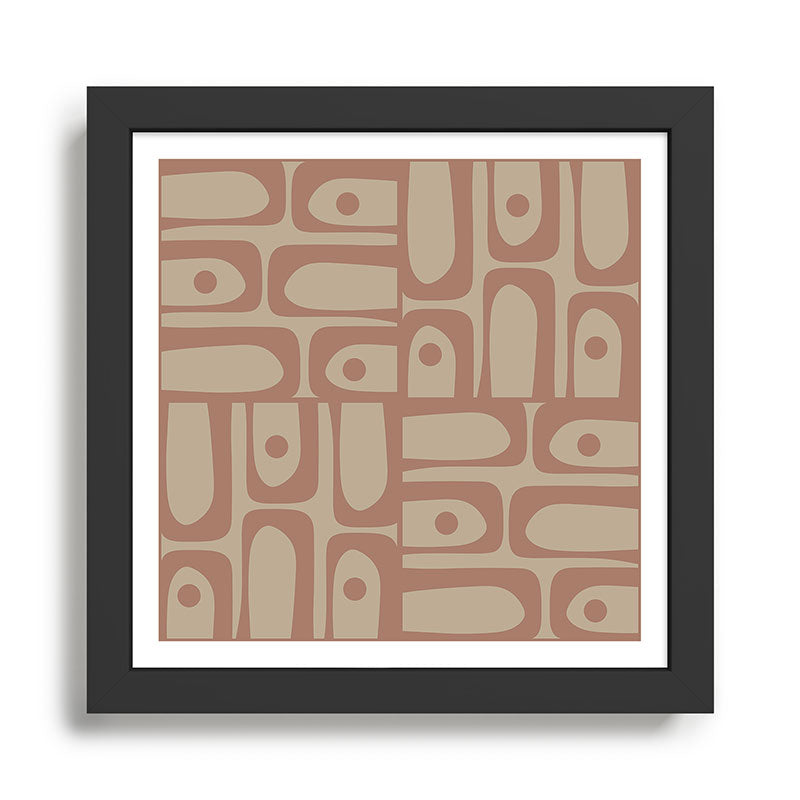 Mid Century Modern Piquet 12 Inspired by PANTONE 17 1230 Color of the Year Mocha Mousse Framed Art Print Gallery Image 1