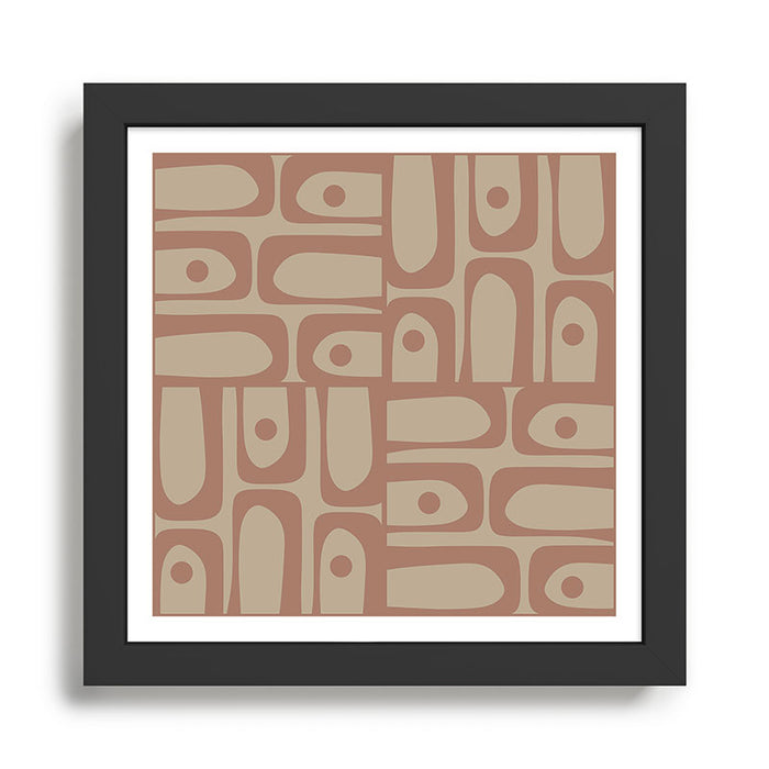 Mid Century Modern Piquet 12 Inspired by PANTONE 17 1230 Color of the Year Mocha Mousse Framed Art Print Gallery Image 1
