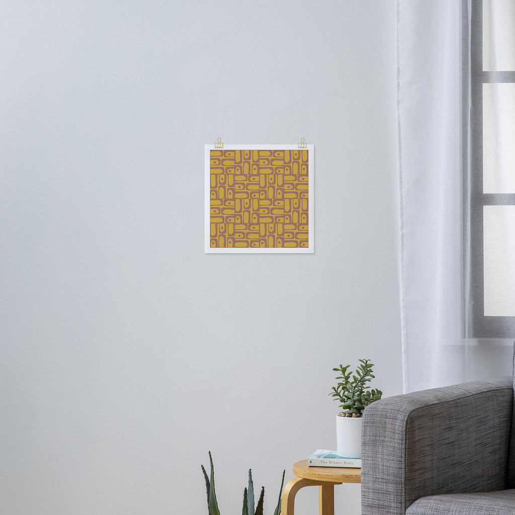 Mid Century Modern Piquet 2 Inspired by PANTONE 17 1230 Color of the Year Mocha Mousse Art Print Gallery Image 3