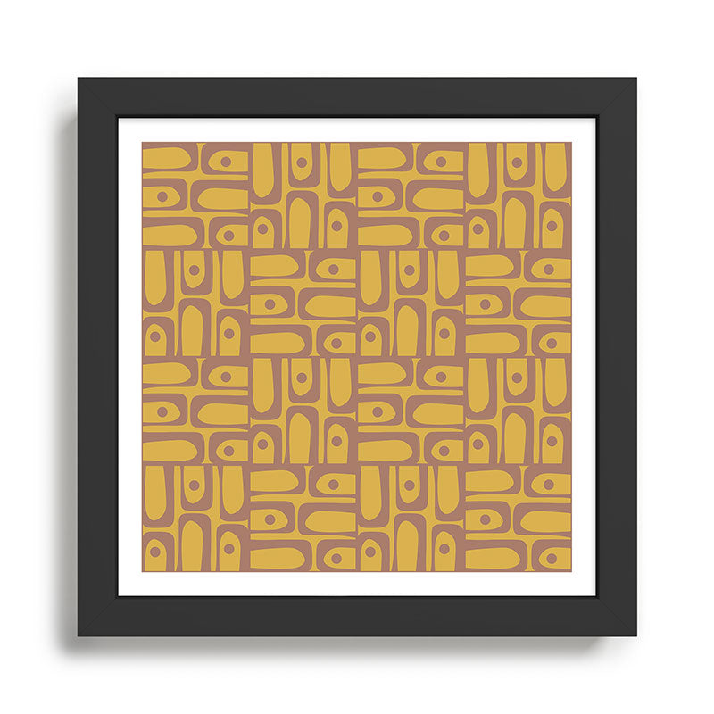 Mid Century Modern Piquet 2 Inspired by PANTONE 17 1230 Color of the Year Mocha Mousse Framed Art Print Gallery Image 1