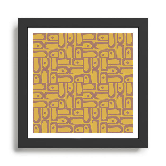 Mid Century Modern Piquet 2 Inspired by PANTONE 17 1230 Color of the Year Mocha Mousse Framed Art Print Gallery Image 1