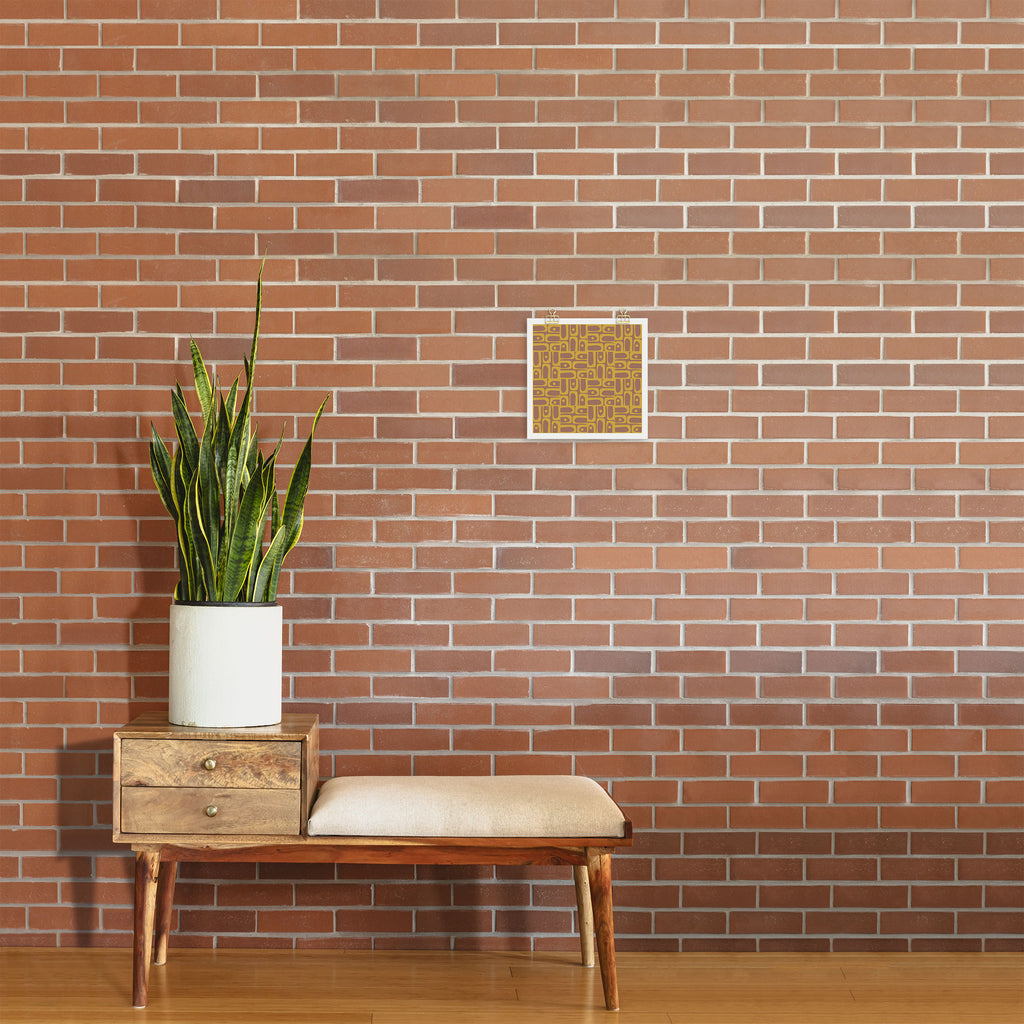 Mid Century Modern Piquet 3 Inspired by PANTONE 17 1230 Color of the Year Mocha Mousse Art Print Gallery Image 2