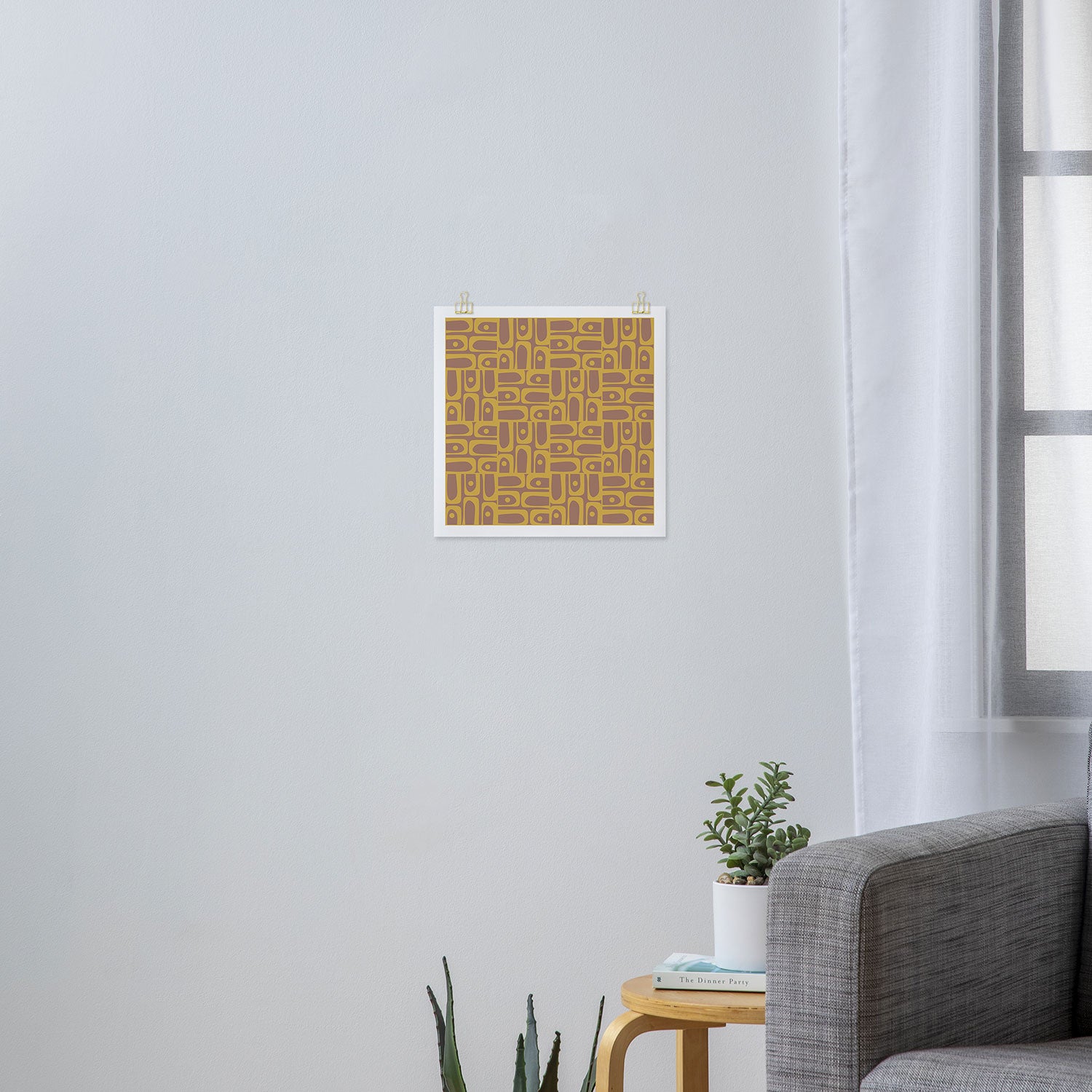 Mid Century Modern Piquet 3 Inspired by PANTONE 17 1230 Color of the Year Mocha Mousse Art Print Gallery Image 3