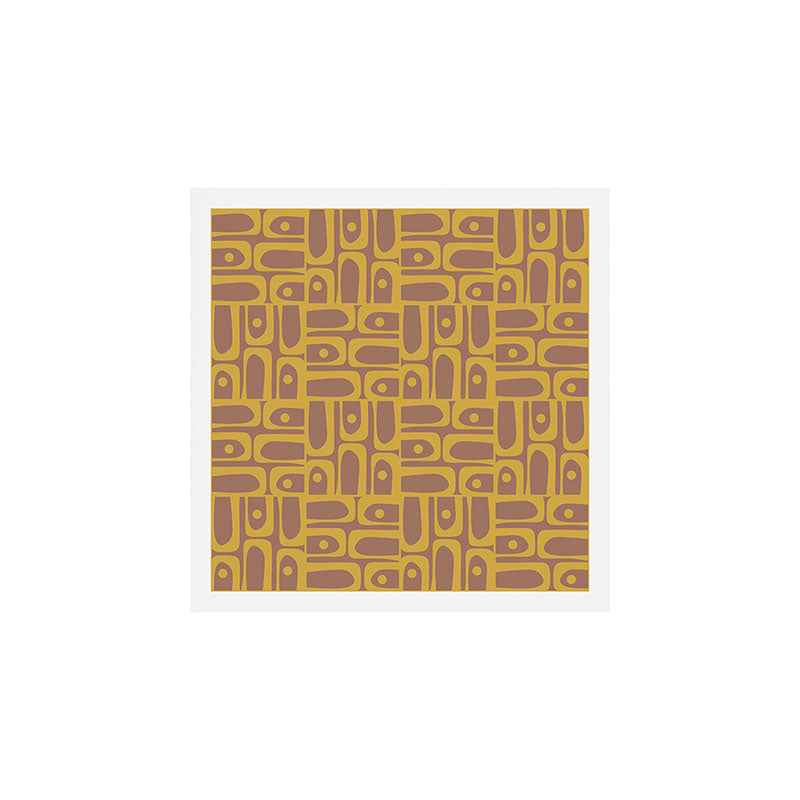 Mid Century Modern Piquet 3 Inspired by PANTONE 17 1230 Color of the Year Mocha Mousse Art Print Gallery Image 1