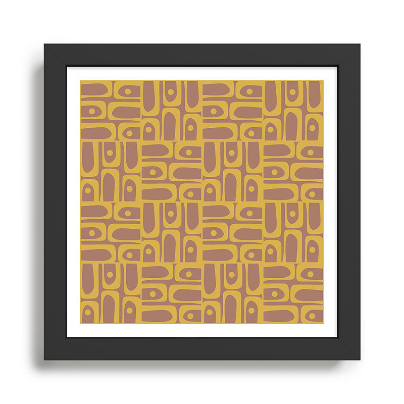 Mid Century Modern Piquet 3 Inspired by PANTONE 17 1230 Color of the Year Mocha Mousse Framed Art Print Gallery Image 1