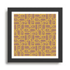 Mid Century Modern Piquet 3 Inspired by PANTONE 17 1230 Color of the Year Mocha Mousse Framed Art Print Gallery Image 1