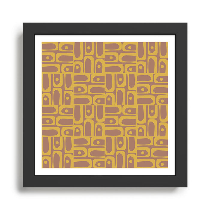 Mid Century Modern Piquet 3 Inspired by PANTONE 17 1230 Color of the Year Mocha Mousse Framed Art Print Gallery Image 1