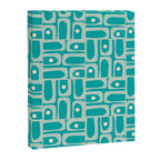 Mid Century Modern Piquet Abstract Geometric Multi Pattern in Aqua Teal Canvas Print Gallery Image 8