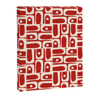 Mid Century Modern Piquet Abstract Geometric Multi Pattern in Retro Red and Cream Canvas Print Gallery Image 8