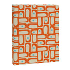 Mid Century Modern Piquet Abstract Geometric Multi Pattern Orange Aqua Beige Canvas Print Gallery Image 8