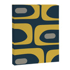 Mid Century Modern Piquet Abstract Minimalist Pattern in Light and Dark Mustard, Gray, and Navy Blue Canvas Print Gallery Image 8