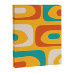 Mid Century Modern Piquet Abstract Minimalist Pattern Orange Yellow Teal Canvas Print Gallery Image 8