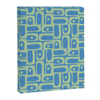 Mid Century Modern Piquet Abstract Multi Geometric Pattern Blue and Light Spring Green Canvas Print Gallery Image 8
