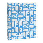 Mid Century Modern Piquet Abstract Multi Geometric Pattern Blue and White  Canvas Print Gallery Image 8