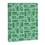 Mid Century Modern Piquet Abstract Multi Geometric Pattern in Green and Light Blue Canvas Print Gallery Image 8