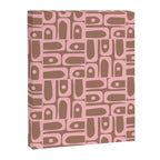 Mid Century Modern Piquet Abstract Multi Geometric Pattern in Mocha Brown and Light Pink Canvas Print Gallery Image 8