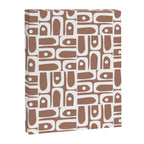 Mid Century Modern Piquet Abstract Multi Geometric Pattern in Mocha Brown and White Canvas Print Gallery Image 8