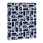 Mid Century Modern Piquet Abstract Multi Geometric Pattern in Nautical Navy Blue and White Canvas Print Gallery Image 8