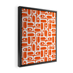 Mid Century Modern Piquet Abstract Multi Geometric Pattern Orange and White Framed Canvas Print Gallery Image 2