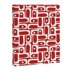 Mid Century Modern Piquet Abstract Multi Geometric Red and White Pattern Canvas Print Gallery Image 8