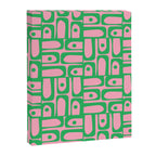 Mid Century Modern Piquet Abstract Multi Geometric Spring Green and Pink Pattern Canvas Print Gallery Image 8