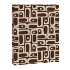 Mid Century Modern Piquet Abstract Multi Pattern 70s Brown and Beige Canvas Print Gallery Image 8