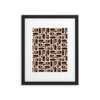 Mid Century Modern Piquet Abstract Multi Pattern 70s Brown and Beige Framed Art Print Gallery Image 6