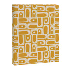 Mid Century Modern Piquet Abstract Multi Pattern Golden Ochre Mustard and Beige  Canvas Print Gallery Image 8