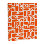 Mid Century Modern Piquet Abstract Multi Pattern in 70s Tangerine Orange and Cream Beige Canvas Print Gallery Image 8