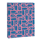 Mid Century Modern Piquet Abstract Multi Pattern in Colorful Pink and Blue Canvas Print Gallery Image 8