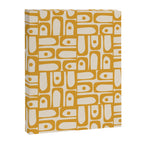 Mid Century Modern Piquet Abstract Multi Pattern in Golden Ochre Mustard and Beige Canvas Print Gallery Image 8