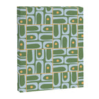 Mid Century Modern Piquet Abstract Multi Pattern in Green Light Blue Yellow-Orange Canvas Print Gallery Image 8