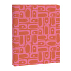 Mid Century Modern Piquet Abstract Multi Pattern in Hot Pink and Spiced Orange Canvas Print Gallery Image 8