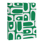 Mid Century Modern Piquet Abstract Multi Pattern in Kelly Green and White Canvas Print Gallery Image 8
