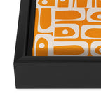 Mid Century Modern Piquet Abstract Multi Pattern in Light Pumpkin Orange Framed Canvas Print Gallery Image 3