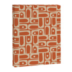 Mid Century Modern Piquet Abstract Multi Pattern in Mid Mod Burnt Orange and Beige Canvas Print Gallery Image 8