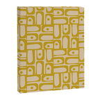 Mid Century Modern Piquet Abstract Multi Pattern in Mid Mod Mustard Yellow and Beige Canvas Print Gallery Image 8
