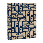 Mid Century Modern Piquet Abstract Multi Pattern in Mid Mod Navy Blue and Beige Canvas Print Gallery Image 8