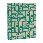 Mid Century Modern Piquet Abstract Multi Pattern in Mid Mod Teal Turquoise and Beige Canvas Print Gallery Image 8