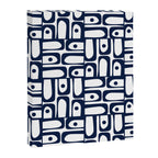 Mid Century Modern Piquet Abstract Multi Pattern in Nautical Navy Blue and White Canvas Print Gallery Image 8